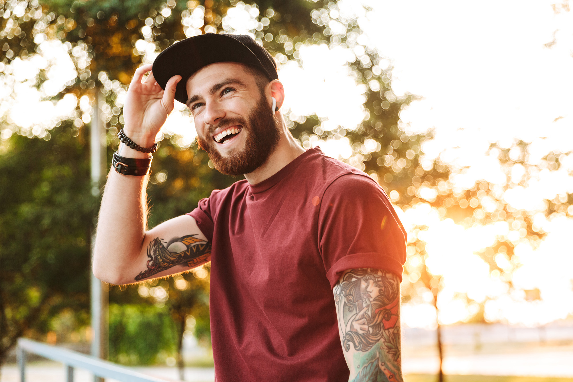 Young man smiling